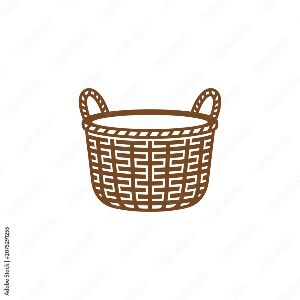 Obraz premium Empty Wicker Basket Icon Illustration