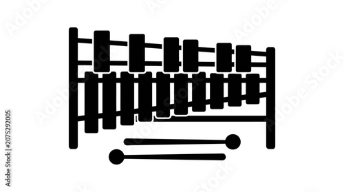 Photos Marimba Silhouette On White Background Musical Percussion Instrument