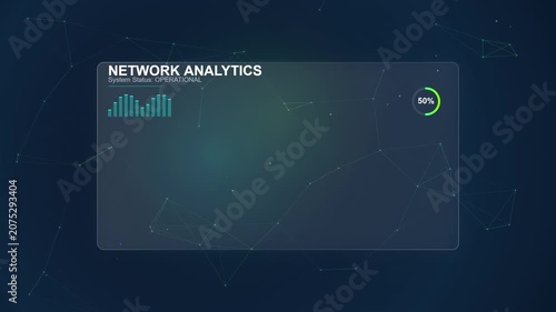 Network Analytics Dashboard UI with Data Visualization and Motion Graphics