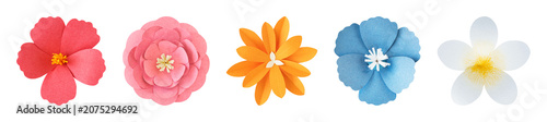 PNG Colorful paper flowers arrangement on transparent background