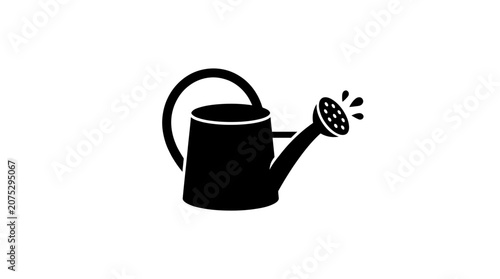 Quadro su tela Black watering can with handle.