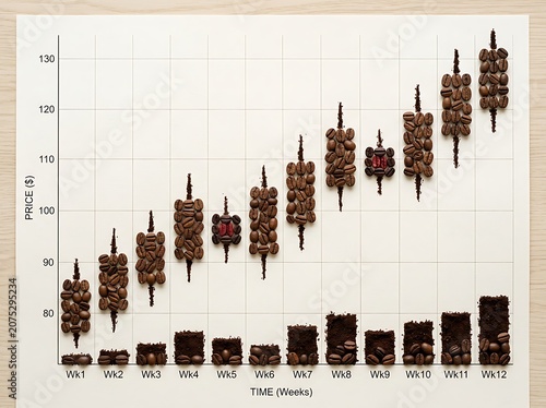 Candlestick Chart Showing Stock Market Trends Over Time.