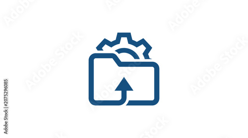 Photos Blue icon with gear and arrow.
