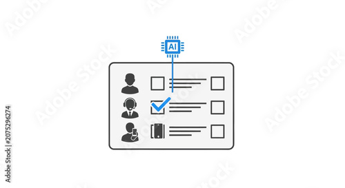 A digital interface showing automated task selection by a computer system