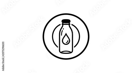 Bottle with a water drop icon.