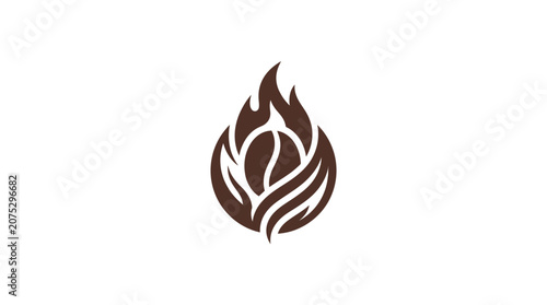 Brown flame icon design element symbol.