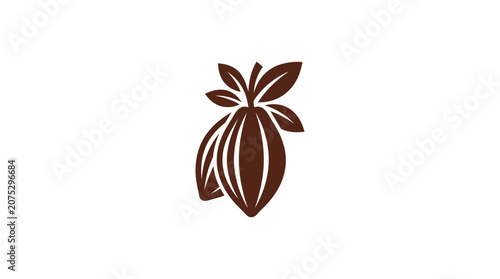 Brown Chocolate Cocoa Pod Icon.