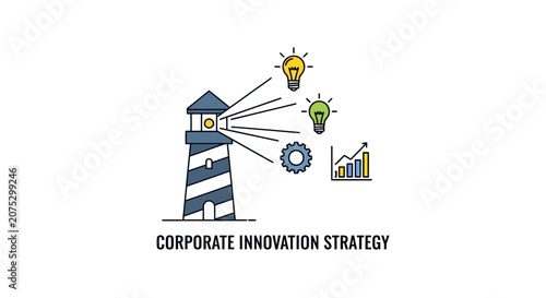 A lighthouse illustration representing guidance for business growth and new ideas