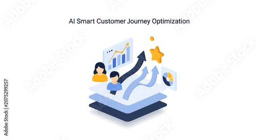 A digital illustration showing automated business growth and user experience analysis