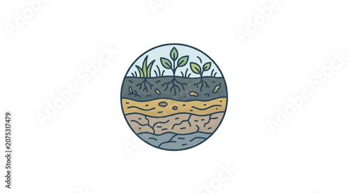 Fotografie Cross section of soil with plants growing.