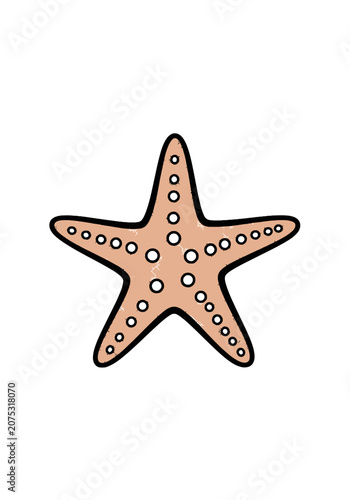 Cute cartoon starfish with circles
