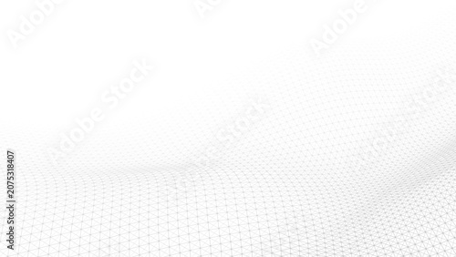 Abstract background neural network. Vector perspective grid on white background. 3D vector illustrations.