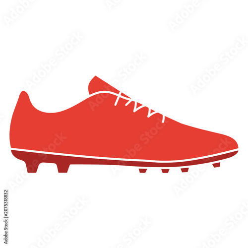 Red soccer cleat flat vector icon