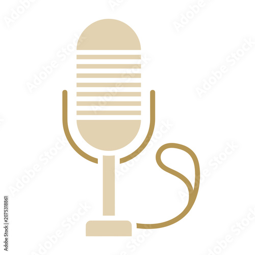 Retro microphone flat vector icon