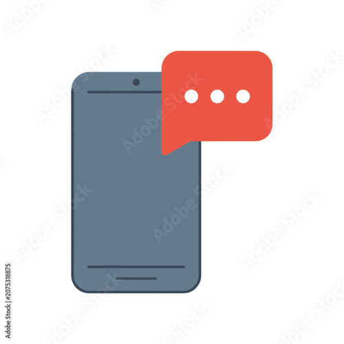 Smartphone with chat notification icon