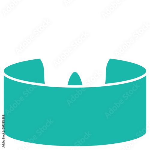 Teal Cylinder with Notches Vector