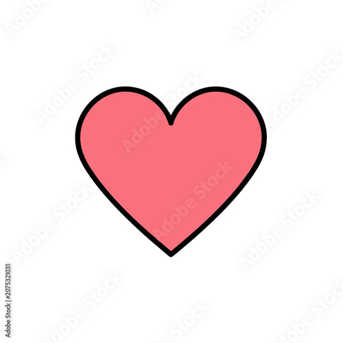 Pink Heart Icon Vector Illustration, Isolated Transparent Background Symbol for Love and Affection Design Projects