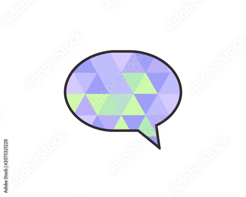 Speech Bubble Icon with Geometric Triangle Pattern, Isolated Vector Illustration for Communication and Messaging Apps