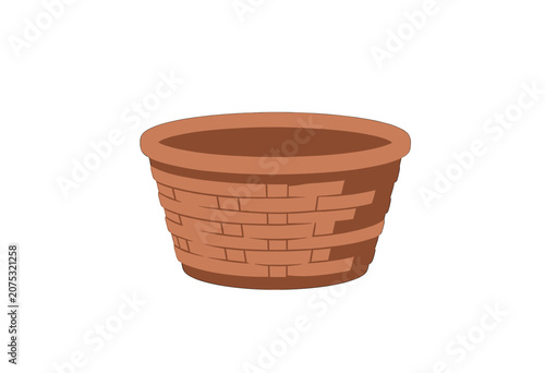 Terracotta Flower Pot Vector Illustration, Isolated Transparent Background for Gardening Design and Home Decor Projects