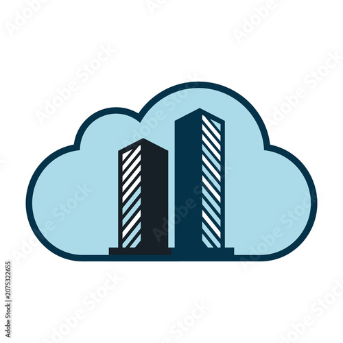 cloud computing cityscape illustration