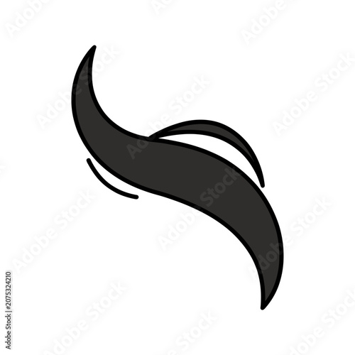 Minimalist black abstract swoosh curve vector
