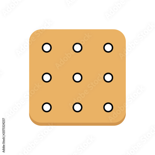 Orange domino tile with white pips vector illustration