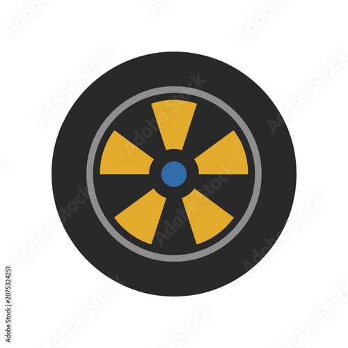 Radioactive hazard warning symbol vector icon