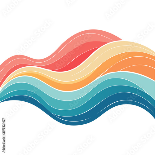 Colorful Abstract Wave Vector Design