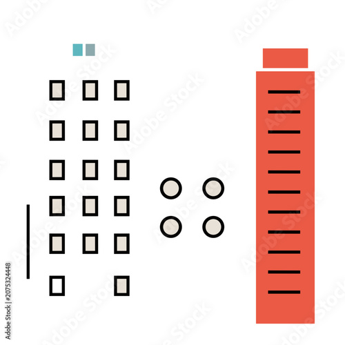 Flat barcode and icon set vector illustration