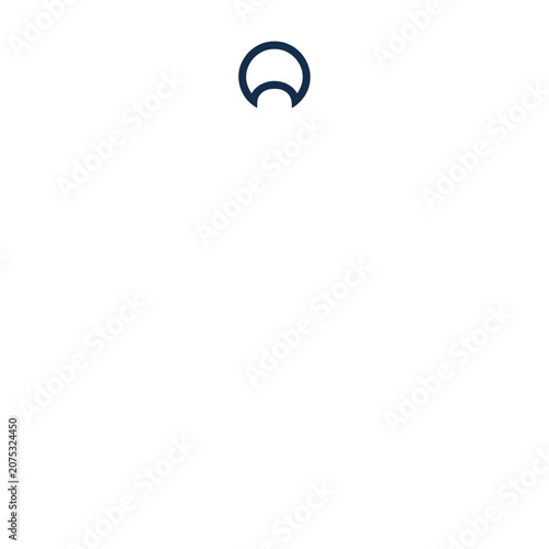 Flat crescent moon icon in blue