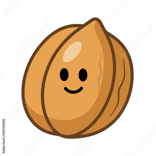 Cute smiling hazelnut vector illustration