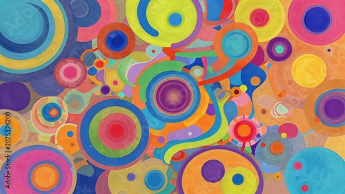 Vibrant Abstract Symphony of Concentric Circles