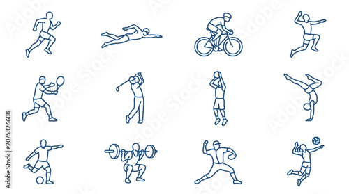 Collection of Sports Icons Representing Various Athletic Activities.
