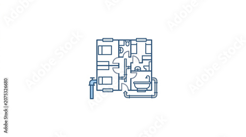 Architectural Floor Plan Blueprint of a House Layout.