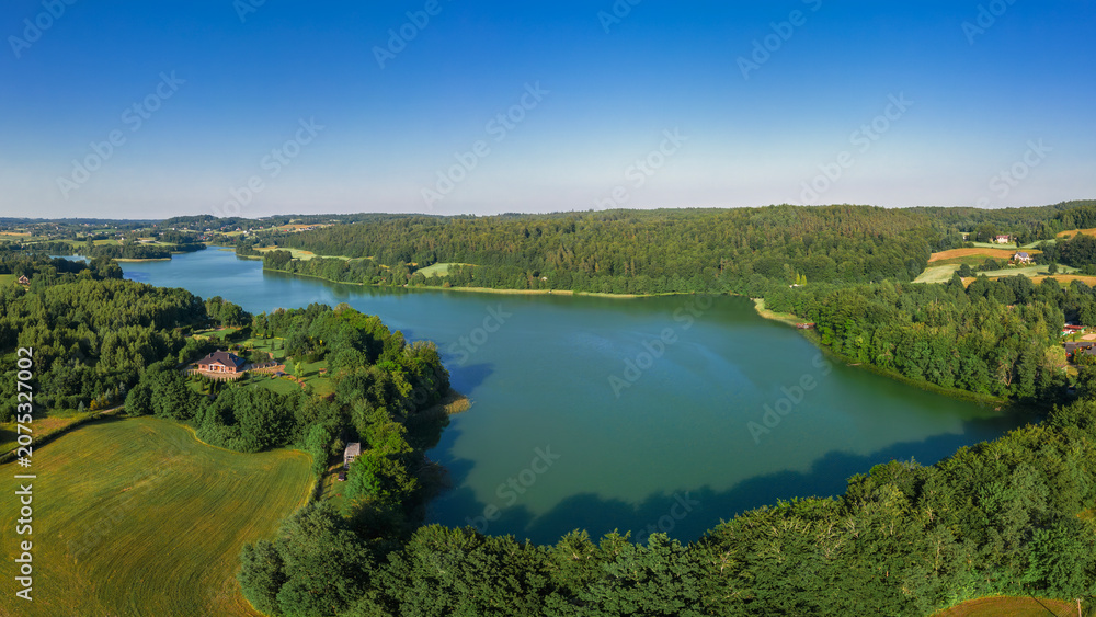 Fototapeta premium Kaszuby, Chmielno z lotu ptaka