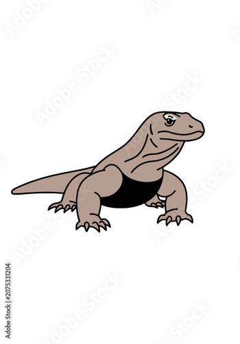 Flat design komodo dragon illustration