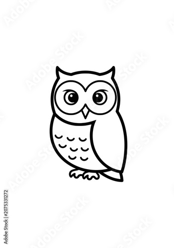 Cute cartoon owl outline