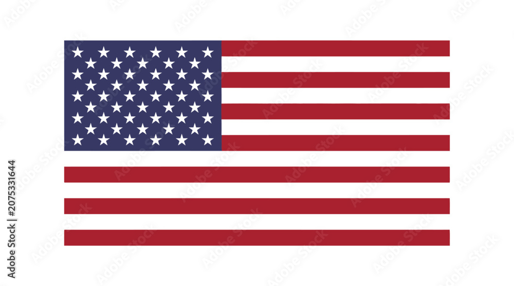 Fototapeta premium American flag, United States flag, patriotic symbol, national emblem, vector illustration