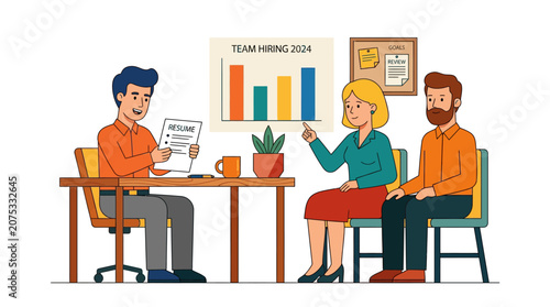 Job Interview: Team Hiring 2024, Business Meeting, Recruitment Process