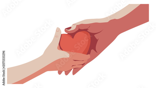 Hands Holding Heart Symbolizing Care and Support.