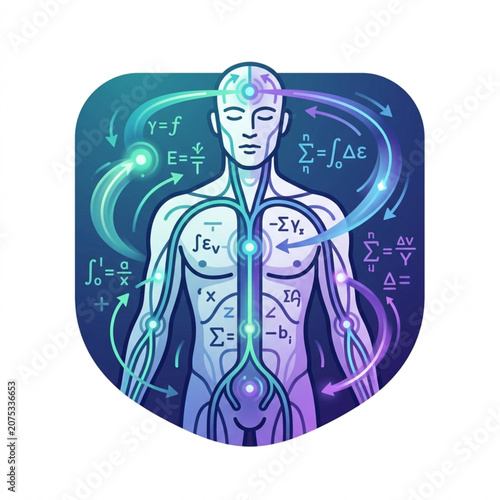 Human Body Science and Mathematics Concept Illustration.