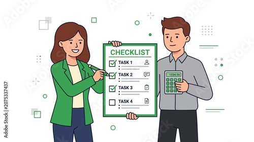 Teamwork checklist progress, business planning, task management, meeting success, calculator calculator