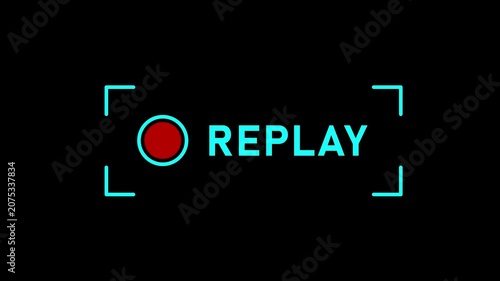 Red replay button animation on black background minimalist u i looping symbol