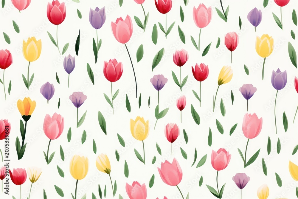 Obraz premium Tulip pattern backgrounds wallpaper.