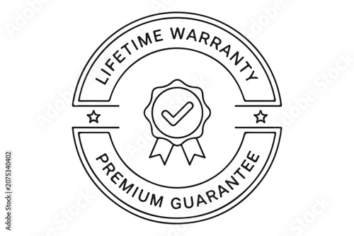 Premium lifetime warranty shield stamp with stars warranty lifetime guarantee