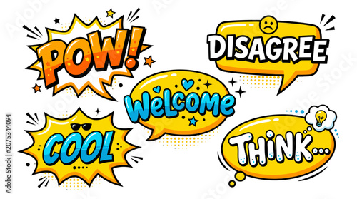 comic speech bubbles with text