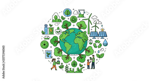 Canvastavla Sustainability and global environmental conservation concept