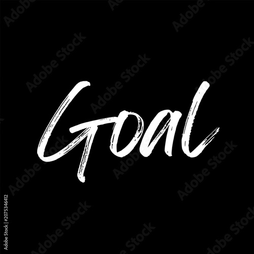 Text illustration of Goal on black background.