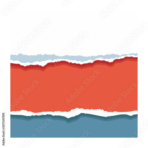 Abstract geometric wave pattern in red white and blue