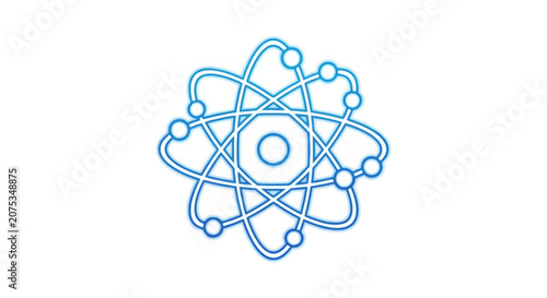 Cuadro en lienzo Atomic model with orbiting electrons